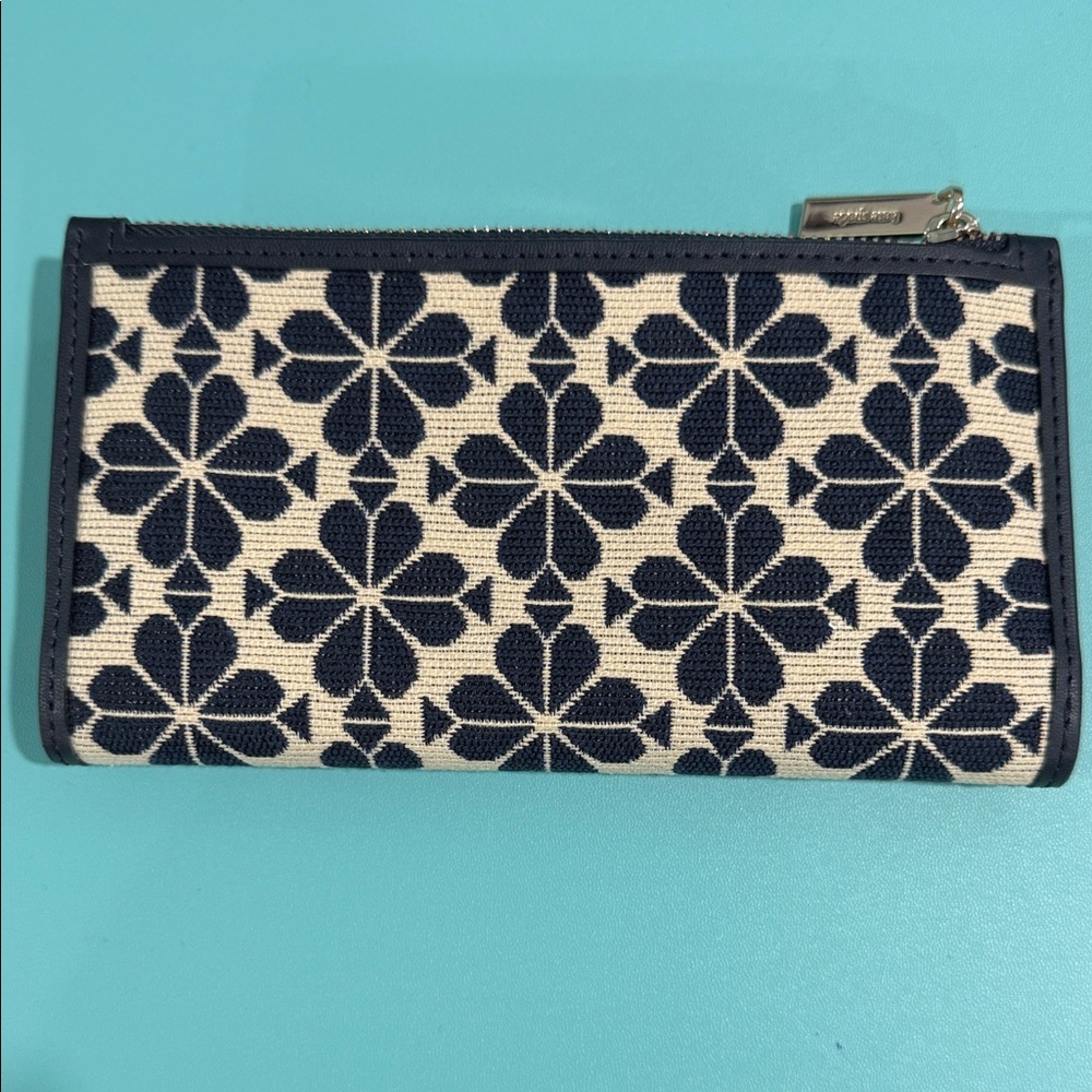 Kate Spade Navy and Cream Floral Wallet - Picture 2 of 8